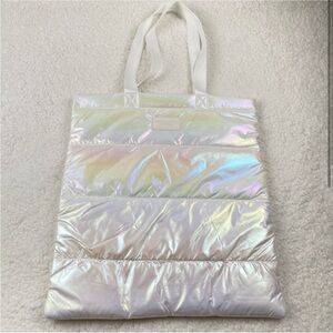Bath & Body Works Iridescent White Puffer Tote Bag From 2023 Black Friday VIP